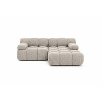 ECKSOFA L-form Mini Modular, Bouclé-Stoff Abriamo, Beige, Rechts, Selia - Beige, Holz (190/160cm) - Kaiser Möbel