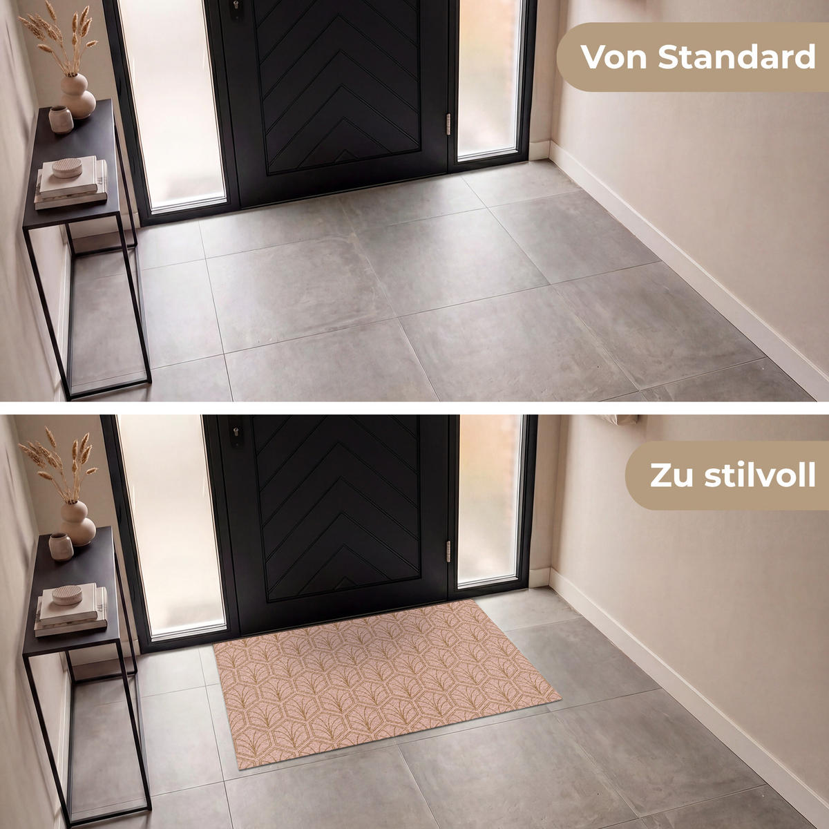 ROHOŽKA Lososově růžová - Vzor - Geometrický 120x80 cm - starorůžová, textil/umělá hmota (120/0.4cm) - MuchoWow