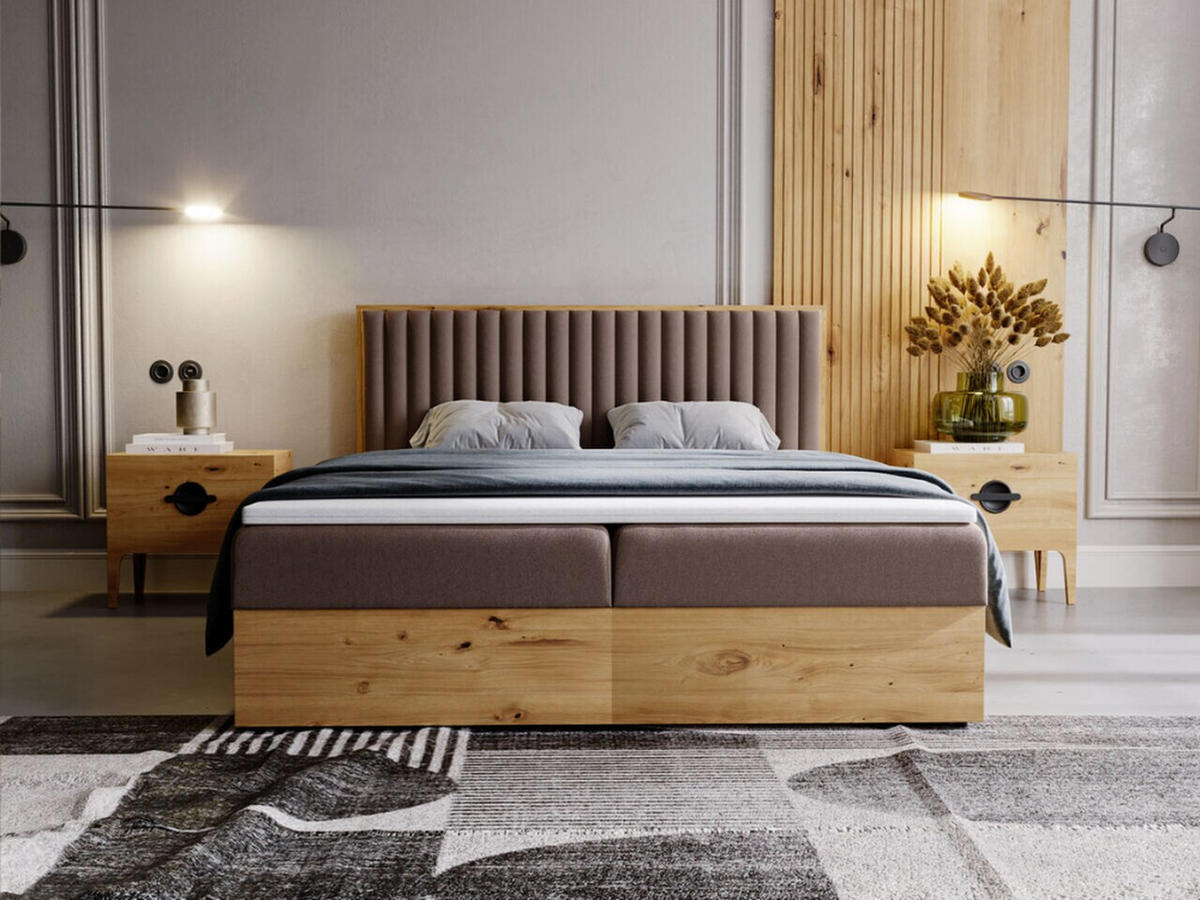 BOXBETT Forest 160x200 Braun - Braun, Holz/Textil (160/200cm) - Graingold