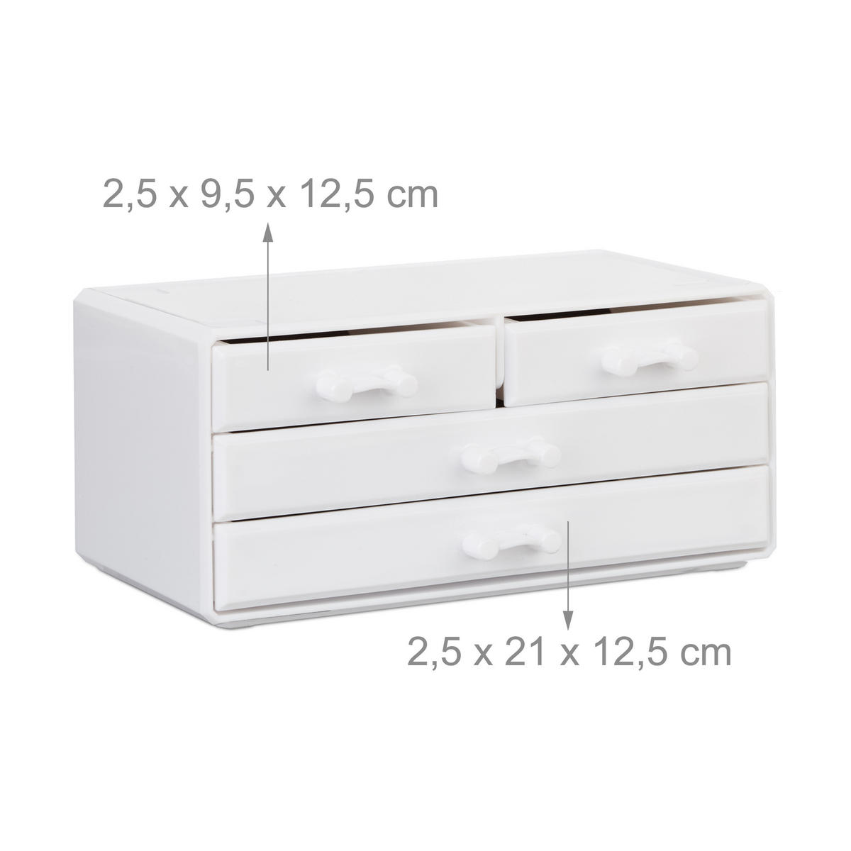 MAKEUP Organizer - Weiß, Kunststoff (24/19/13.5cm) - Relaxdays