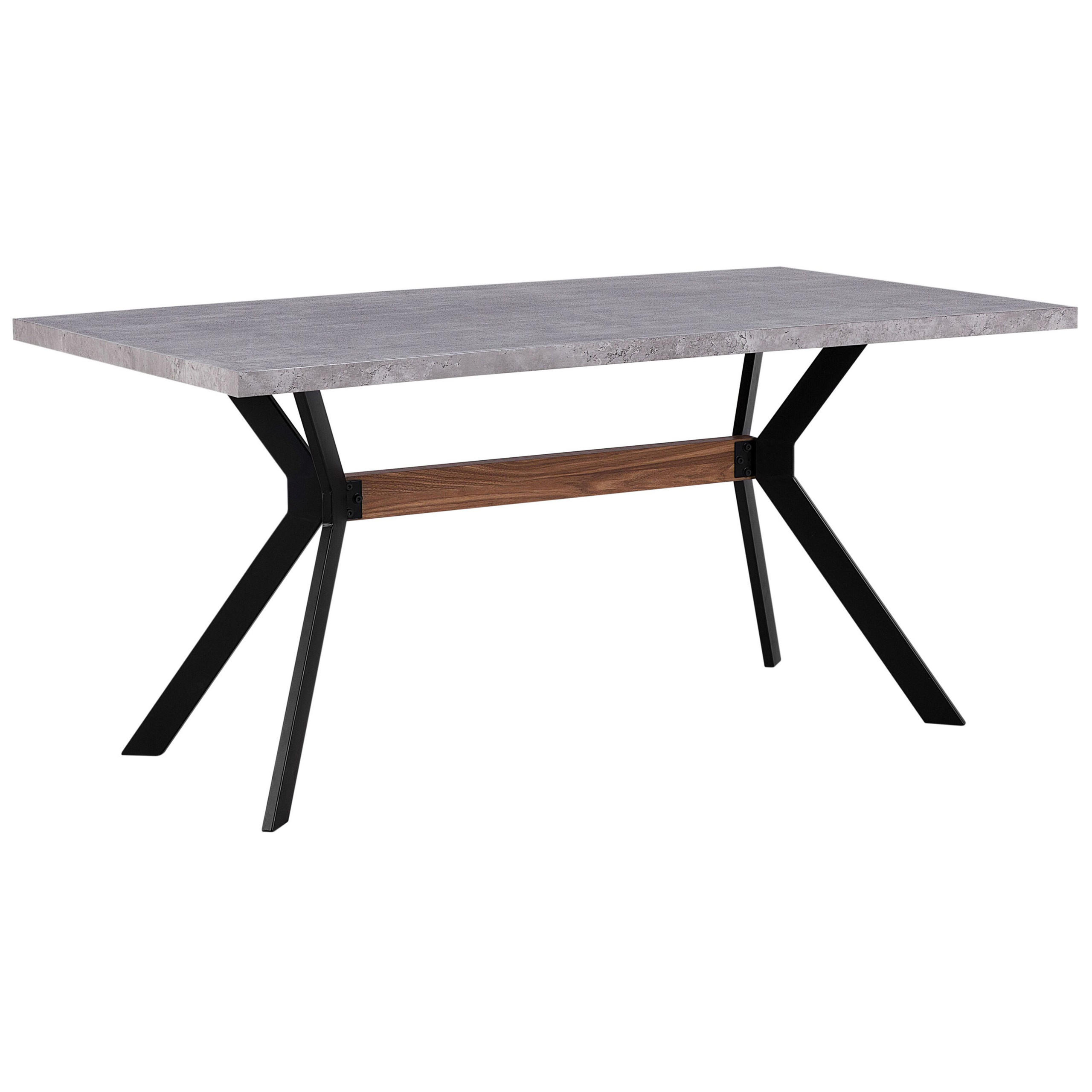 ESSTISCH 160/90/75 cm Hellgrau Rechteckig Benson - Grau, Holzwerkstoff (160/90/75cm) - Beliani