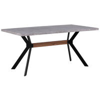 ESSTISCH 160/90/75 cm Hellgrau Rechteckig Benson - Grau, Holzwerkstoff (160/90/75cm) - Beliani