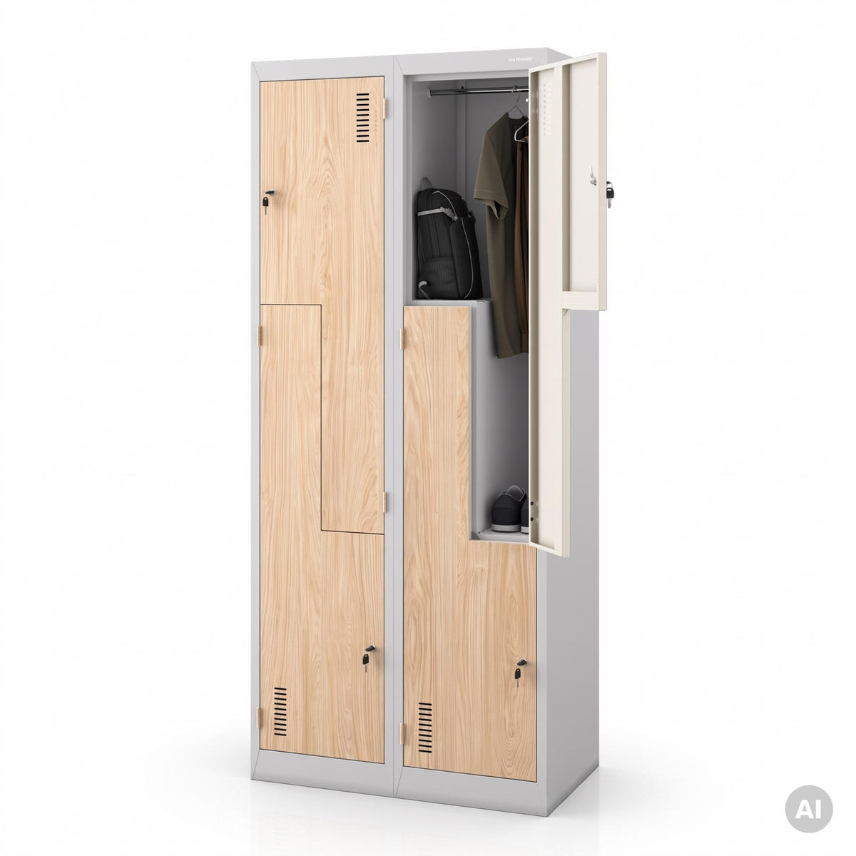 KLEIDERSCHRANK Typ L JULIA 185x80x45 cm - Grau/Sonoma Eiche, Metall (80/185/45cm) - Jan Nowak