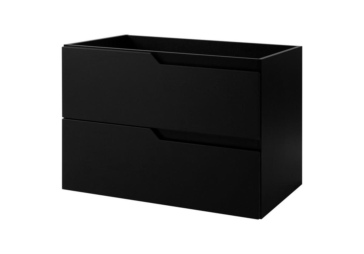 BADEZIMMERSCHRANK: Schwarz, 180 (2 x 80 + 20) x 46 x 58 cm - Schwarz, Holzwerkstoff (180/58/46cm) - 3XE LIVING