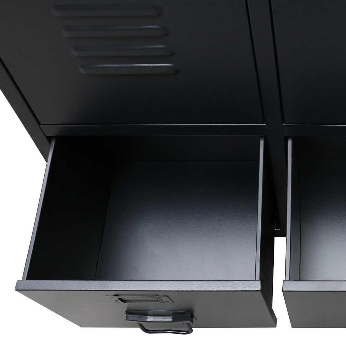 KLEIDERSCHRANK Metall Industrie-Stil 67/35/107 Cm Schwarz - Schwarz, Metall (35/107/67cm) - vidaXL
