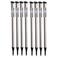 LED AUSSENLEUCHTE Silber Solar 8er Set - Silberfarben, Metall (5/5/70cm) - Globo Lighting