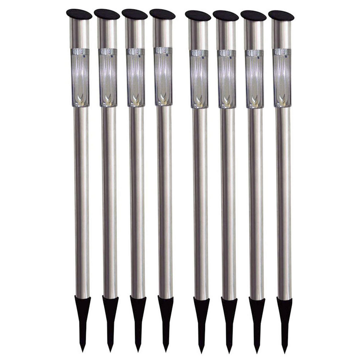 LED AUSSENLEUCHTE Silber Solar 8er Set - Silberfarben, Metall (5/5/70cm) - Globo Lighting