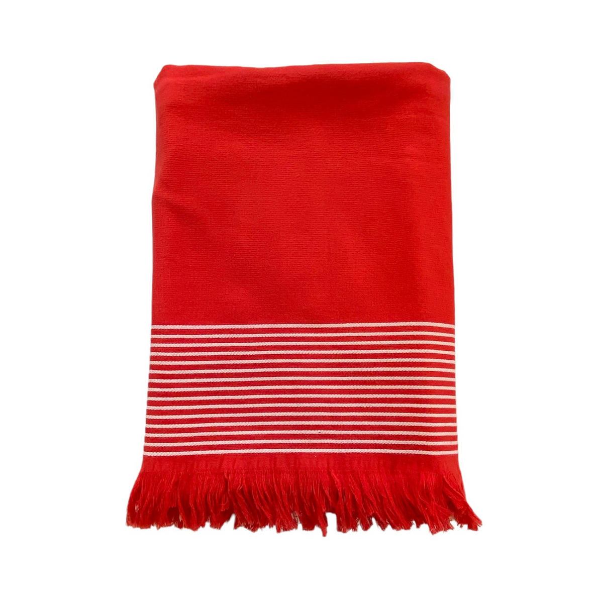 HAMAMTUCH mit Frotteefutter Paski Rot 90x170 300g/m² - Rot, Textil (90/170cm) - LE COMPTOIR DE LA PLAGE