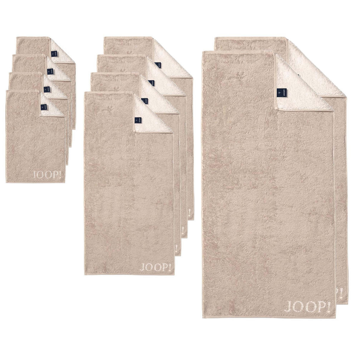 HANDTUCH Unisex Classic Beige Baumwolle 10er Pack - Beige, Textil (200/135cm) - Joop!