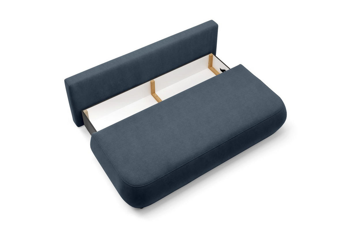 SCHLAFSOFA mit Bettkasten Dunkelblau - Schwarz/Dunkelblau, Holz/Holzwerkstoff (210/82/106cm) - Furnisell
