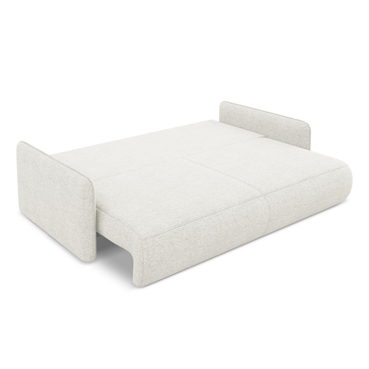 3-SITZER SOFA mit Schlaffunktion Chenille Stoff Weiß - Schwarz/Weiß, Kunststoff/Textil (216/86/105cm) - LaMiaSofa