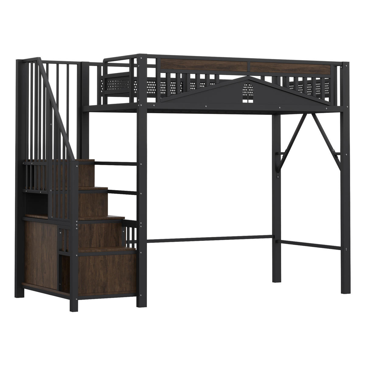 HOCHBETT Metall 90/200 cm Schwarz - Schwarz, Holz/Metall - Raumix