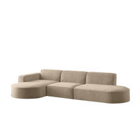 ECKSOFA Palma In Noel - Beige, Holzwerkstoff/Textil (296/165cm) - Fun Möbel