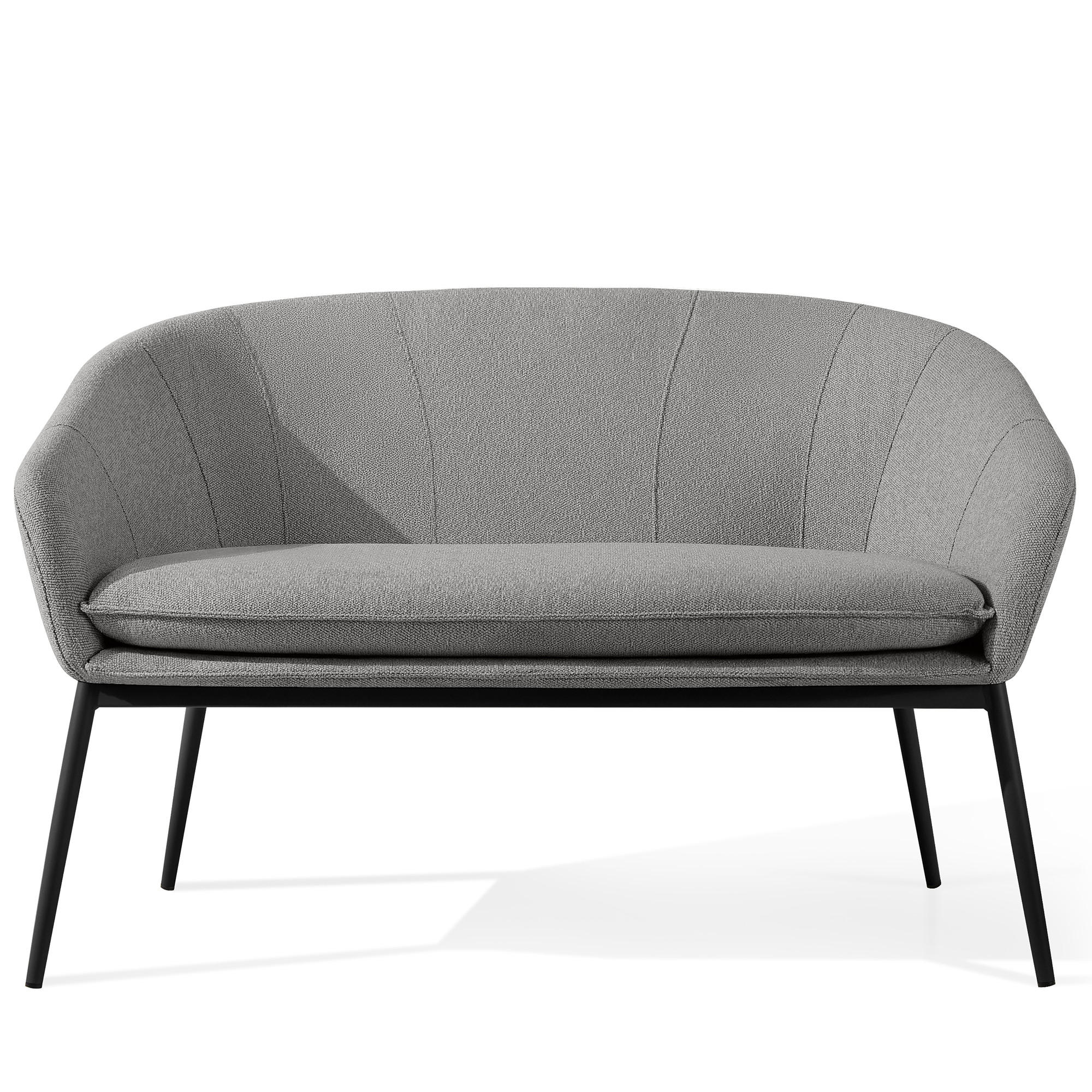GARTENSOFA SOLIS - Grau, Textil/Metall (118/76/66cm) - KONSIMO®
