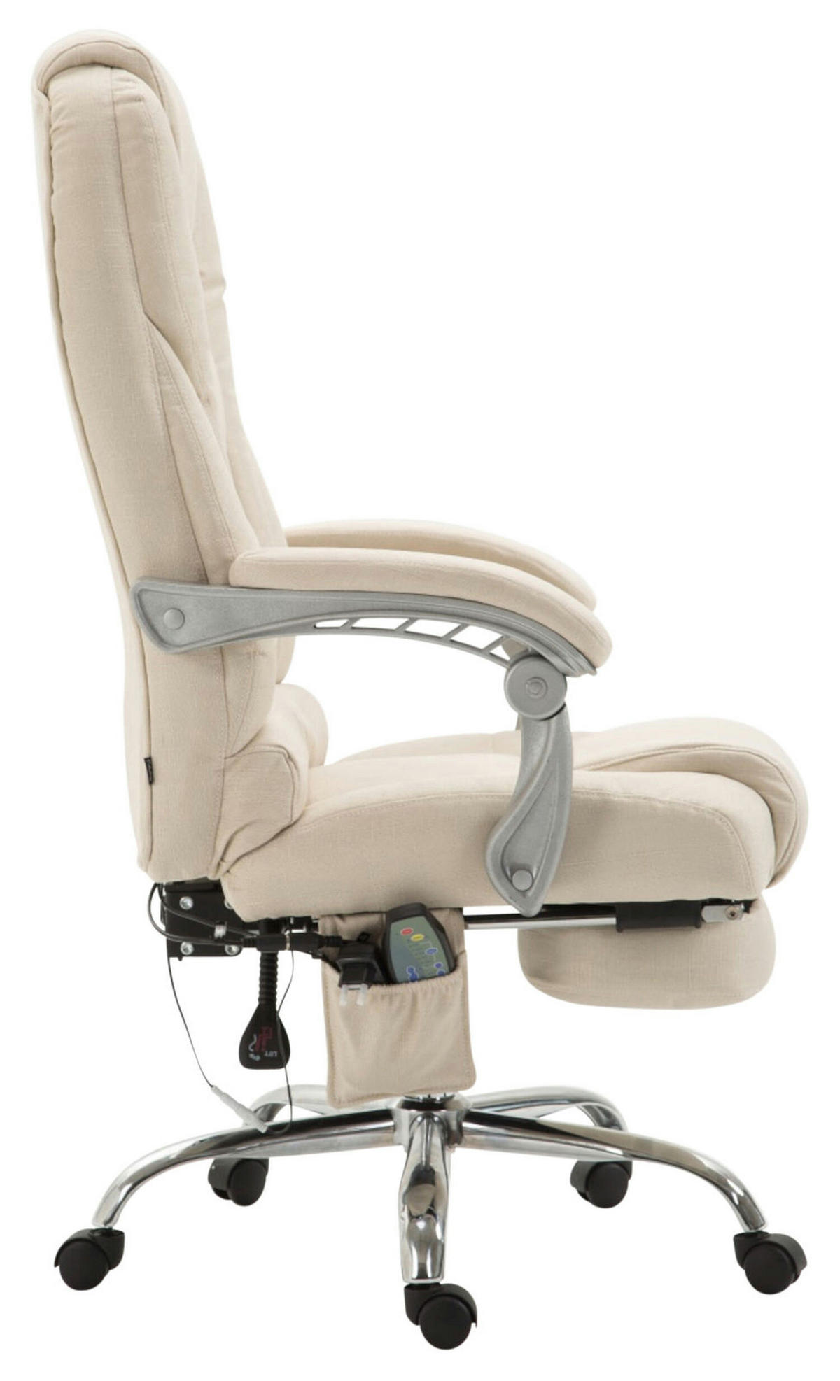 BÜROSTUHL Pacira, Stoff mit Massagefunktion Creme - Creme, Textil/Metall (68/127/64cm) - TPFLiving