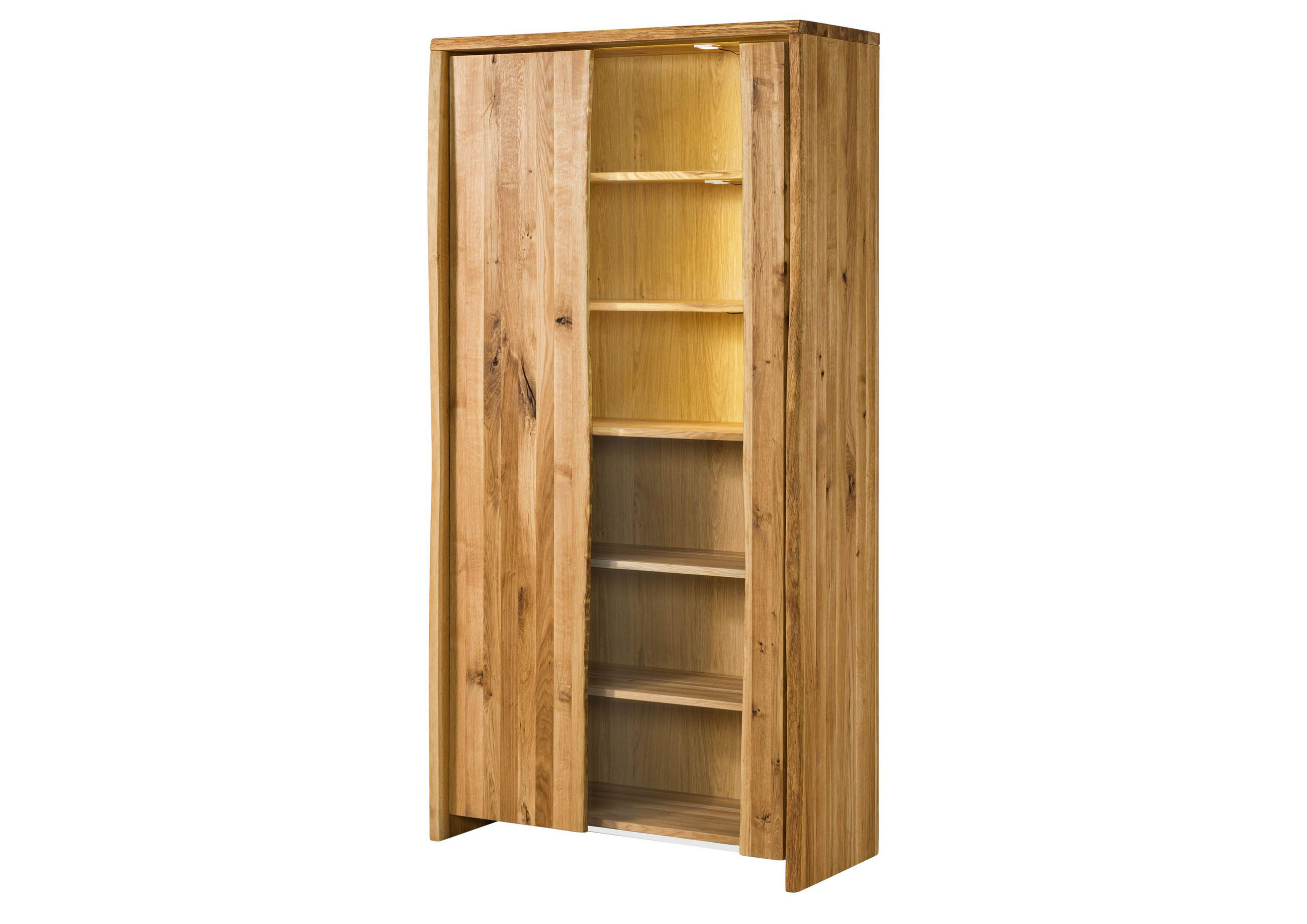 VITRINE Wildeiche 105x45x204 natur geölt PURE OAK #106 - Braun, Holz (105/204/45cm) - Massivmoebel24