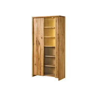 VITRINE Wildeiche 105x45x204 natur geölt PURE OAK #106 - Braun, Holz (105/204/45cm) - Massivmoebel24