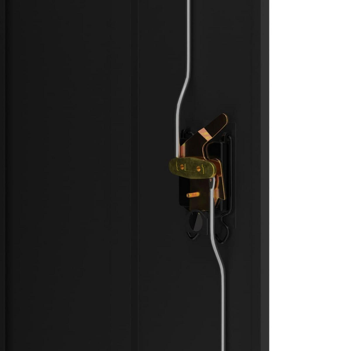 AKTENSCHRANK mit 3 Fächer und abschließbare Türen, 90/40/105 cm, aus Stahl, in Schwarz - Schwarz, Metall (90/105/40cm) - vidaXL