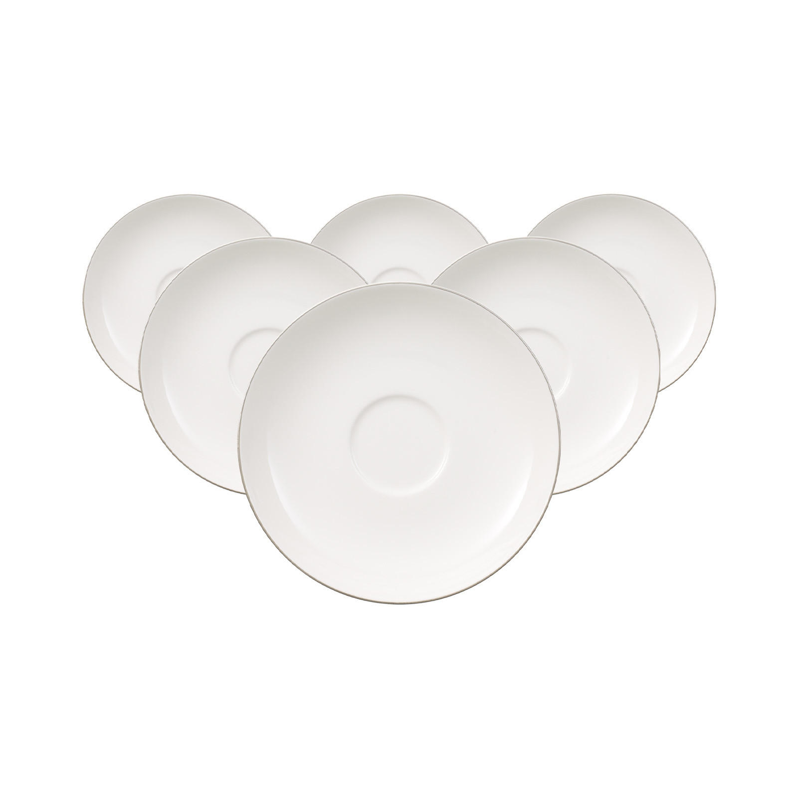 UNTERTASSEN Anmut Platinum No.1 weiß ø 15 cm 6er Set - Weiß, Keramik (15cm) - Villeroy & Boch