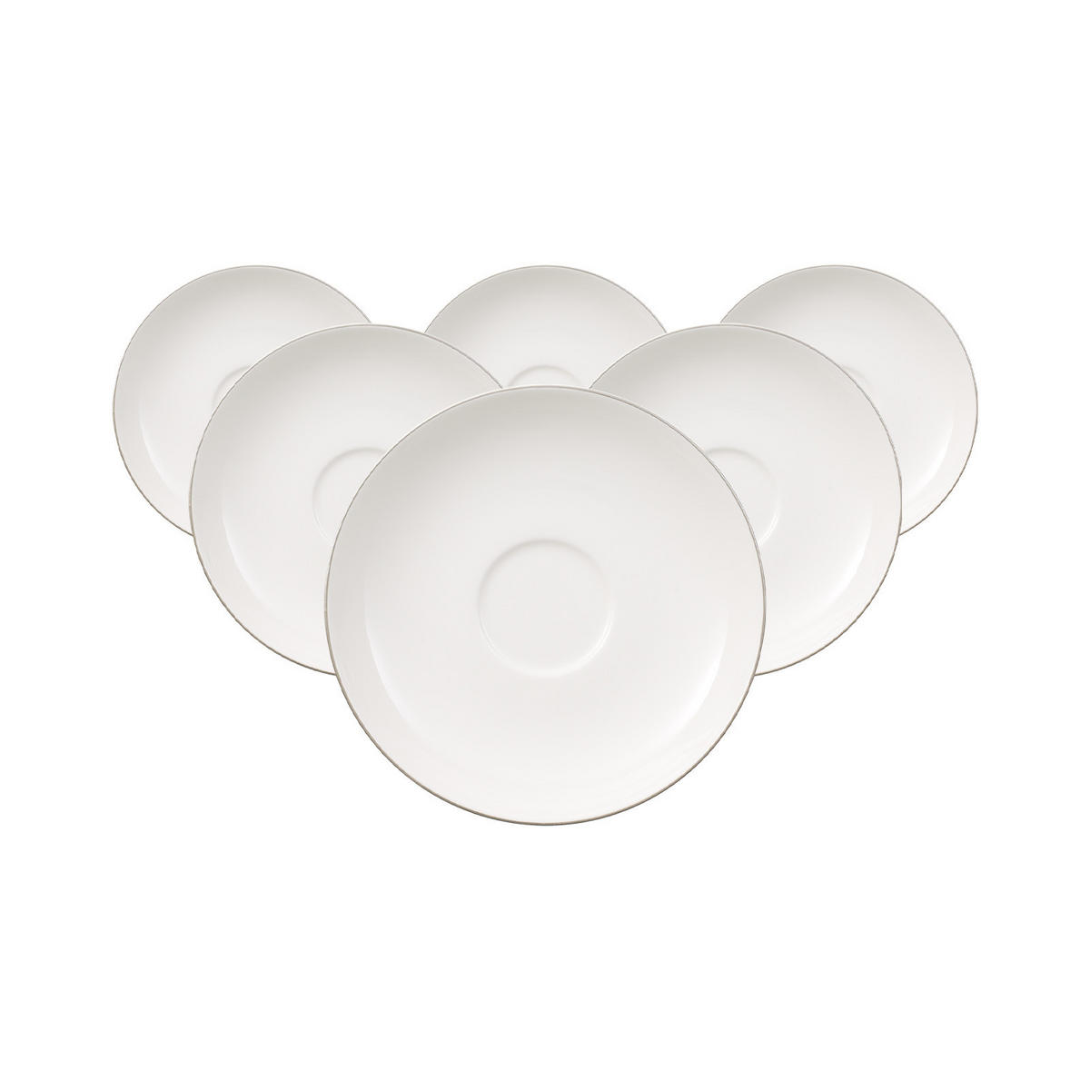 UNTERTASSEN Anmut Platinum No.1 weiß ø 15 cm 6er Set - Weiß, Keramik (15cm) - Villeroy & Boch
