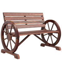 GARTENBANK DE-17756 3-Sitzer mit Wagenrädern & Lattenrost Carbonisiert - Braun, Holz (105.5/75/59cm) - ComfortXL