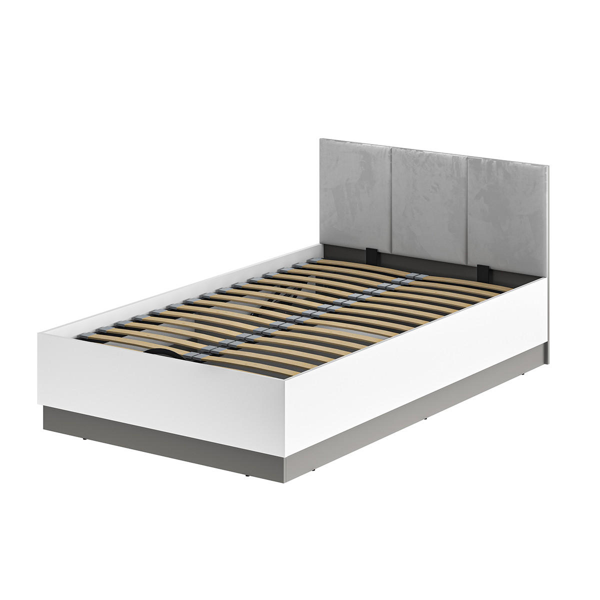 BOXSPRING POSTEL 120/200 Luor Bílá a šedá - bílá, kompozitní dřevo (120/200cm) - Petits-meubles