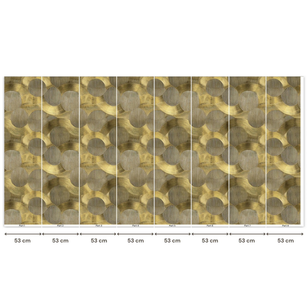 TAPETE - Modern - Geometrisch - Gold - 400x200 cm - Goldfarben, Papier (400/200cm) - OnlyWow