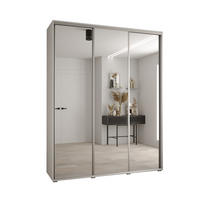 SCHWEBETÜRENSCHRANK 235,2/200/45 3-türig - Silberfarben/Weiß, Holz/Metall (200/235/45cm) - Abiks Möbel