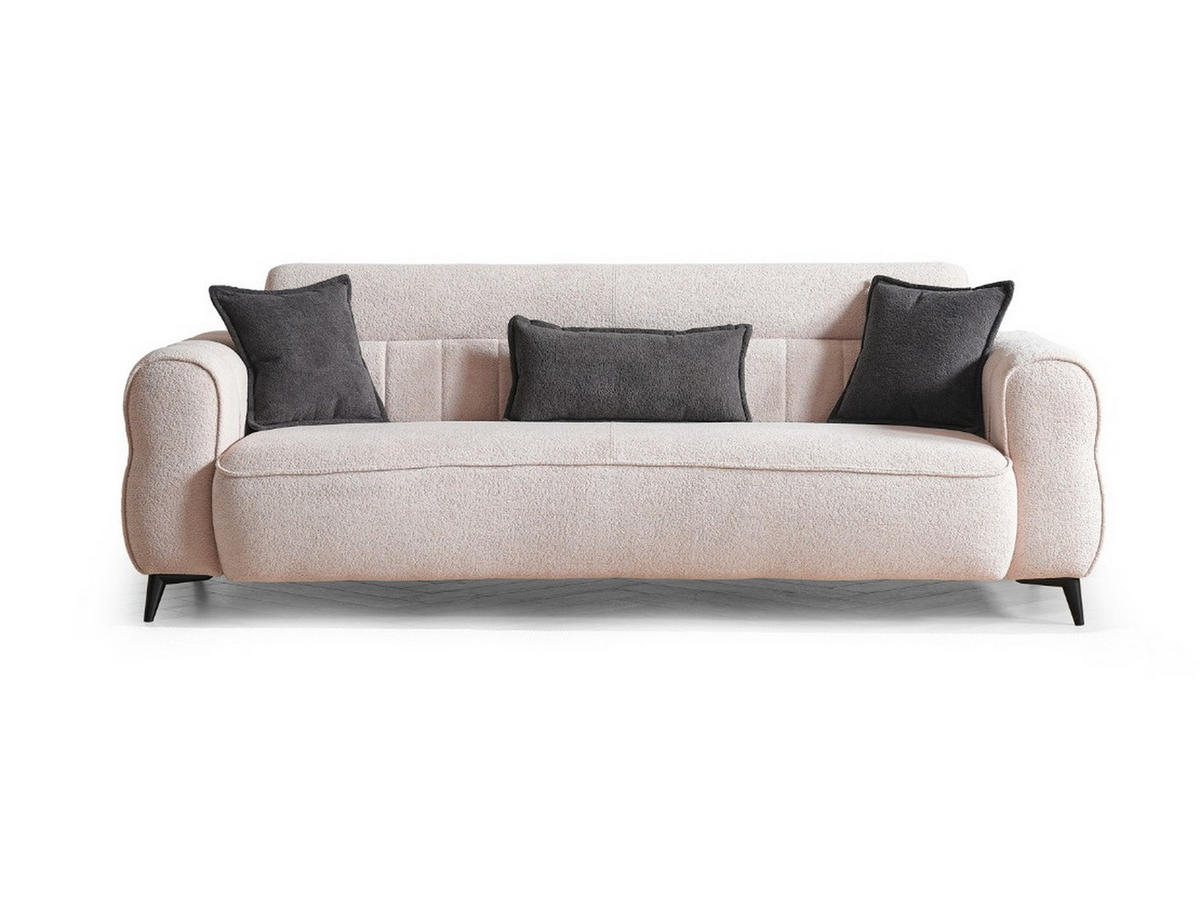 SITZGARNITUR Merida, Beige Stellvariante 3+2+1 - Beige, Holzwerkstoff/Kunststoff (247/87/108cm)