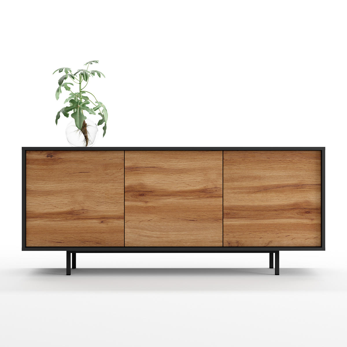 SIDEBOARD Akia Eiche Wotan 66/154/40 cm - Eiche Wotan, Holzwerkstoff (154/66/40cm) - SIMPLYFURN