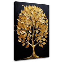 WANDBILD goldener glamour liebesbaum - Goldfarben, Textil (40/60cm) - Feeby