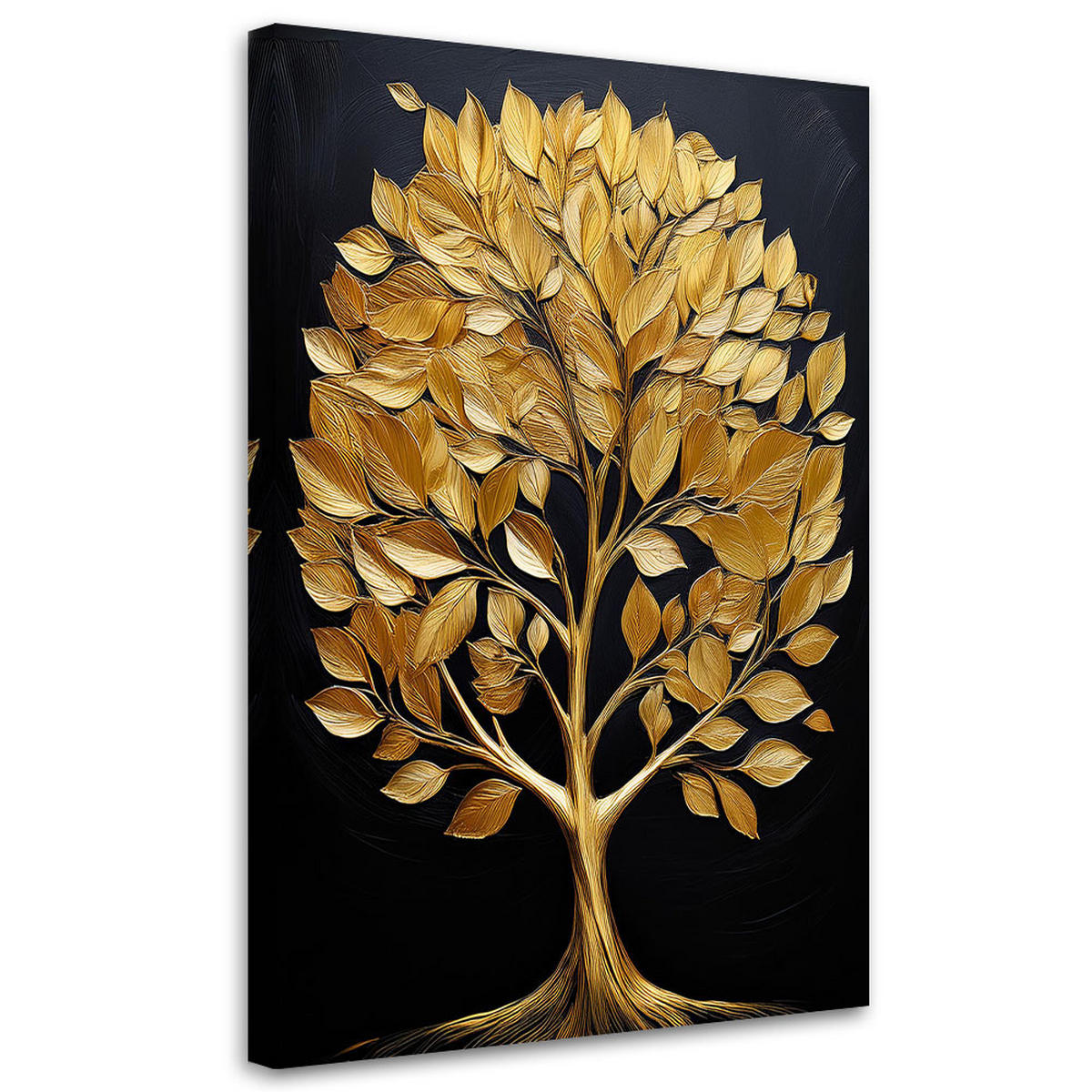 WANDBILD goldener glamour liebesbaum - Goldfarben, Textil (40/60cm) - Feeby