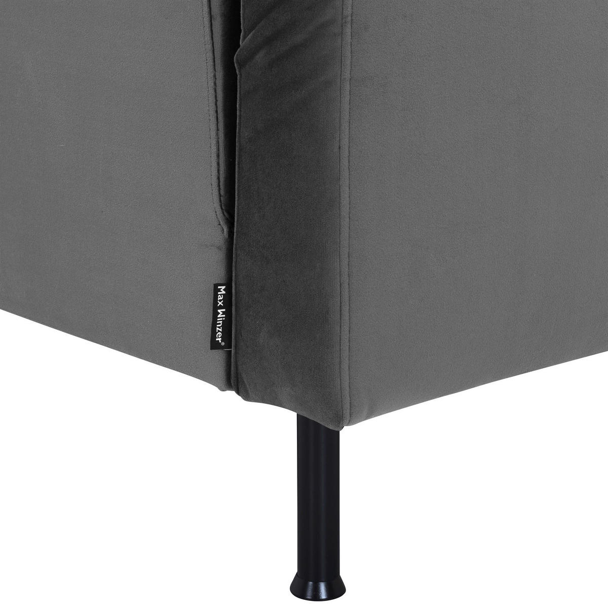 RECAMIERE Armlehne links Keara Samtvelours anthrazit - Anthrazit, Kunststoff (190/87/81cm) - 58aufmkessel