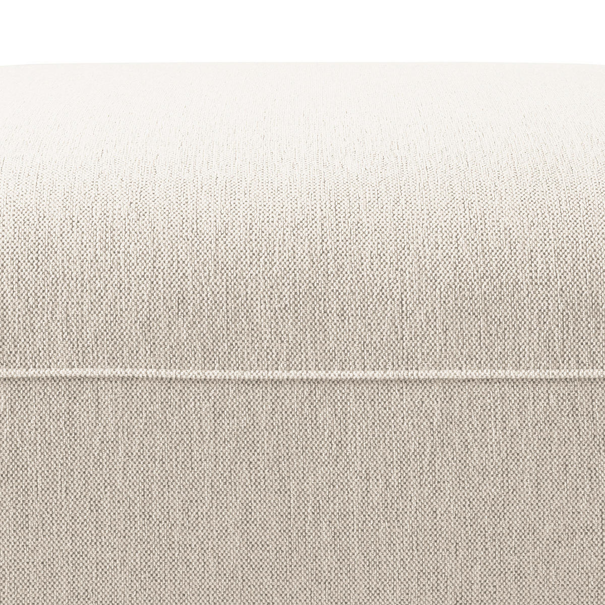 POLSTERHOCKER - Webstoff - Beige/Schwarz, Kunststoff/Textil (100/43/80cm) - home24