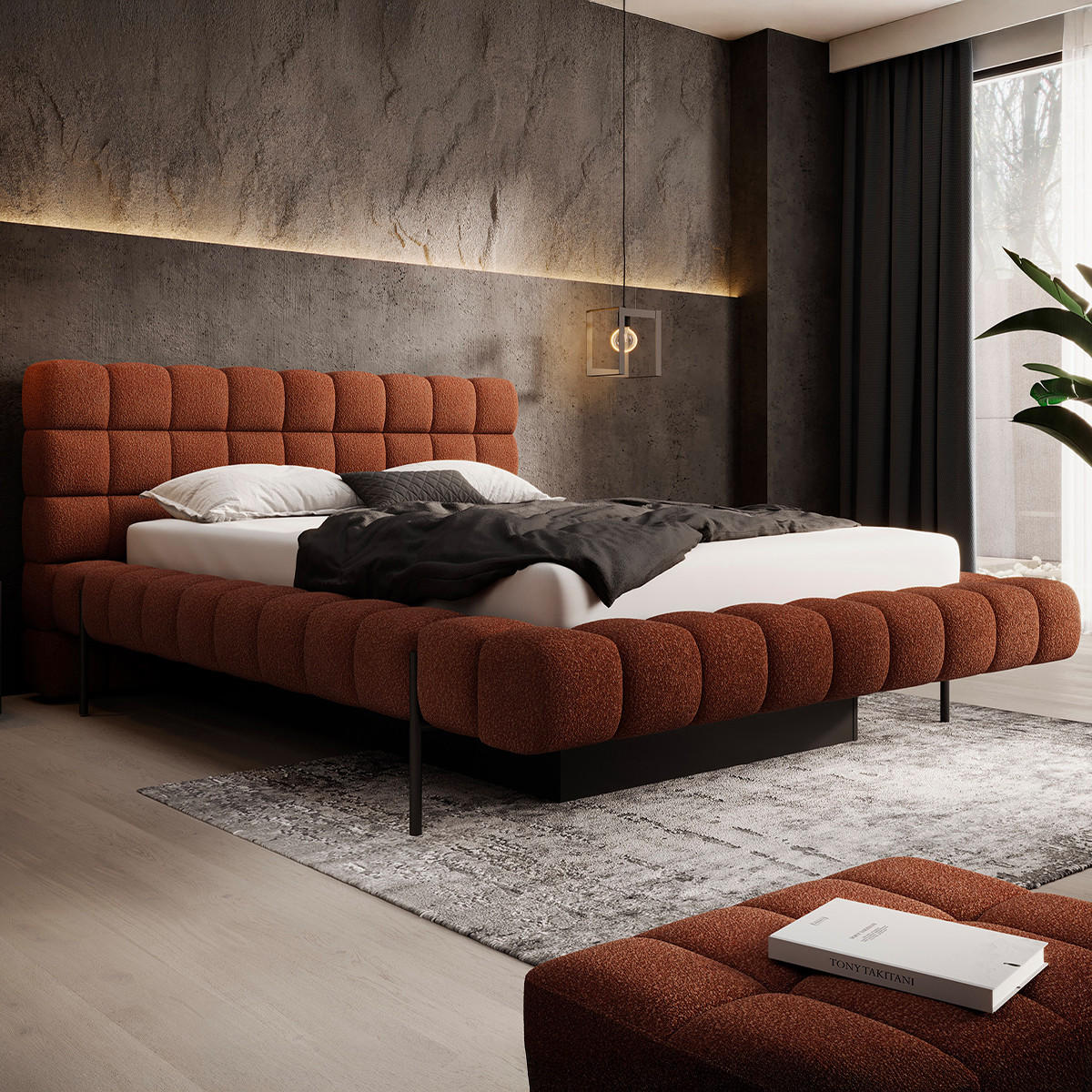 BOXBETT 180/200 Ezio Ziegel - Orange, Holz (180/200cm) - Petits-meubles