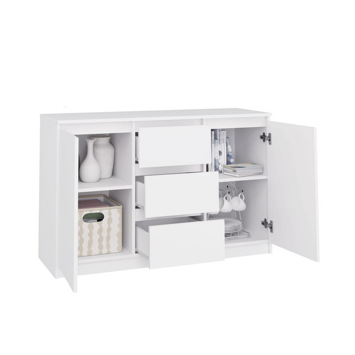 KOMMODE Weiß 120/75/40 - Weiß, Holzwerkstoff (120/75/40cm) - RAUMHIRSCH FURNITURE