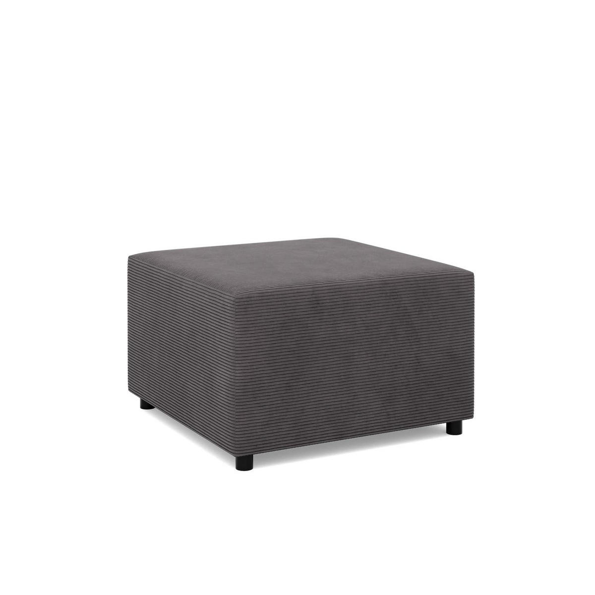 SITZPOUF 70 X 70 NEO, Cord - Dunkelgrau - Grau, Textil (71/40/71cm)