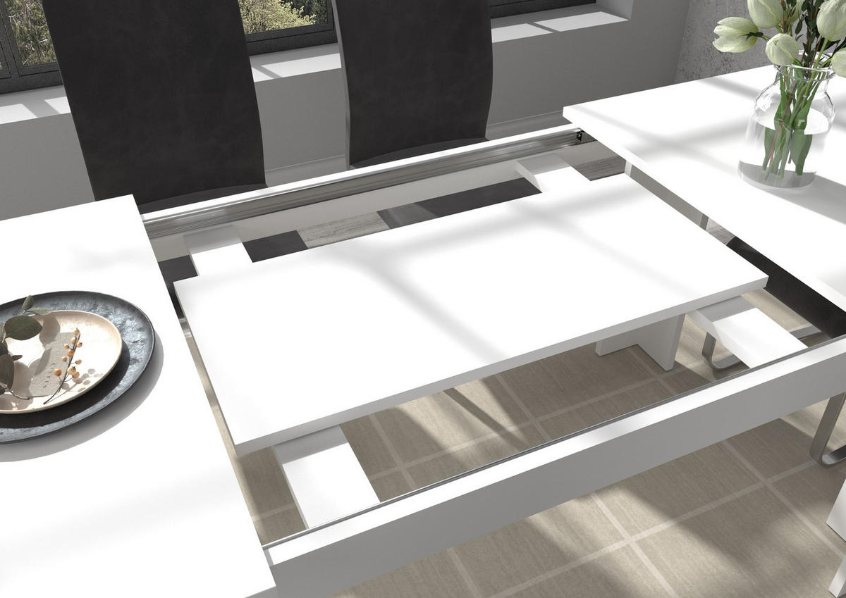 ESSTISCH Titan Tische in weiß Nachbildung - modernes Design - B/H/T: 160x76x90 cm - Weiß, Holzwerkstoff (90/160/76cm)