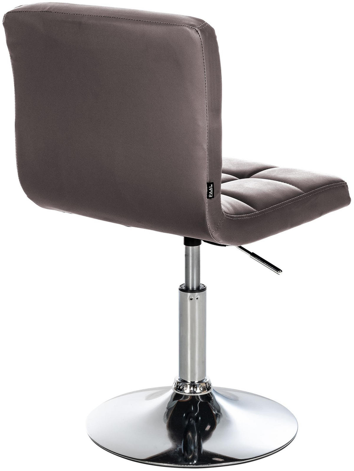 DREHSTUHL Lederlook braun - Chromfarben/Braun, Textil/Metall (44/74/49cm) - CLP