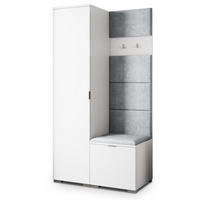 GARDEROBENSCHRANK LORI 95/181/51 cm Modern Weiß - Weiß, Holzwerkstoff (95/181/51cm) - MASSENO