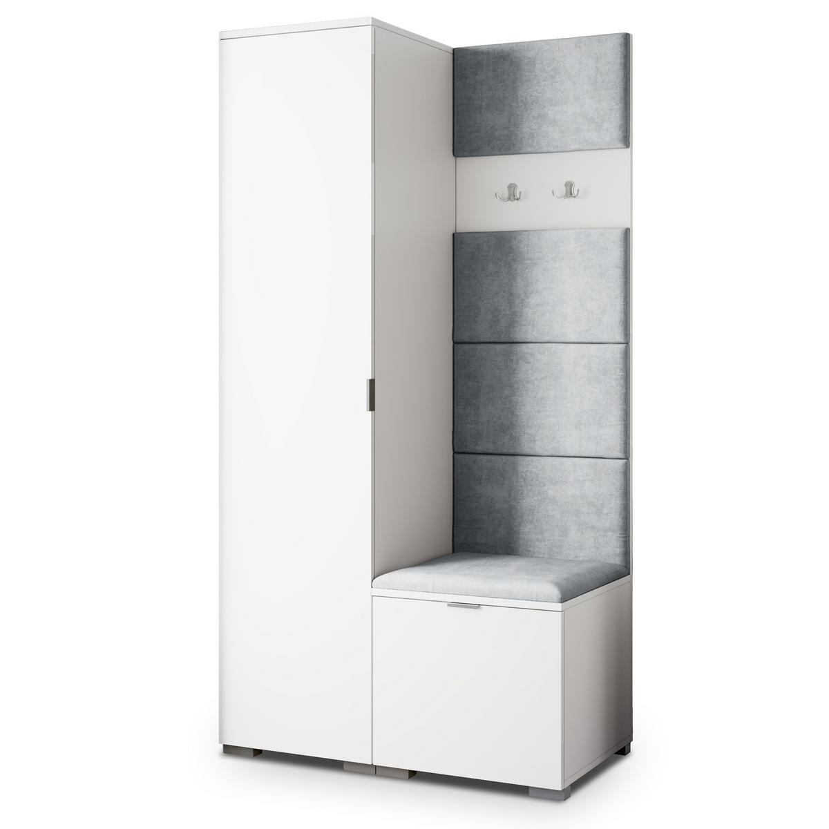 GARDEROBENSCHRANK LORI 95/181/51 cm Modern Weiß - Weiß, Holzwerkstoff (95/181/51cm) - MASSENO