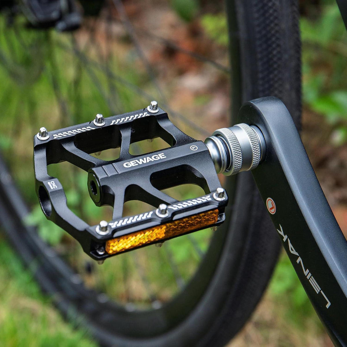 FAHRRADPEDAL Schnellwechsel Aluminium Schwarz mit Reflektoren - Schwarz, Metall (7.4/1.5/8cm)