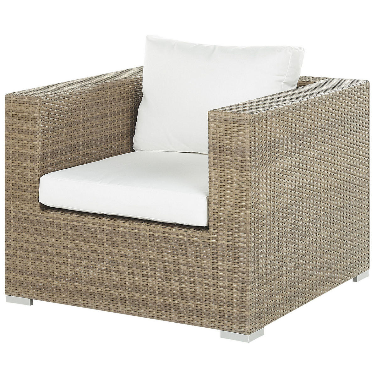8-SITZER LOUNGE SET Rattan Hellbraun Maestro - Braun, Kunststoff - Beliani