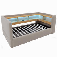 STAURAUMBETT 90/190 cm mit Hydraulik-Stauraum und LED, DE-41685, in Dunkelgrau - Dunkelgrau, Metall (90/190cm) - ComfortXL