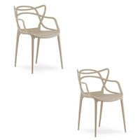 ESSZIMMERSTUHL 2-er Set KATO beiger Sitz - Beige, Kunststoff (54/82.5/55cm) - Valora