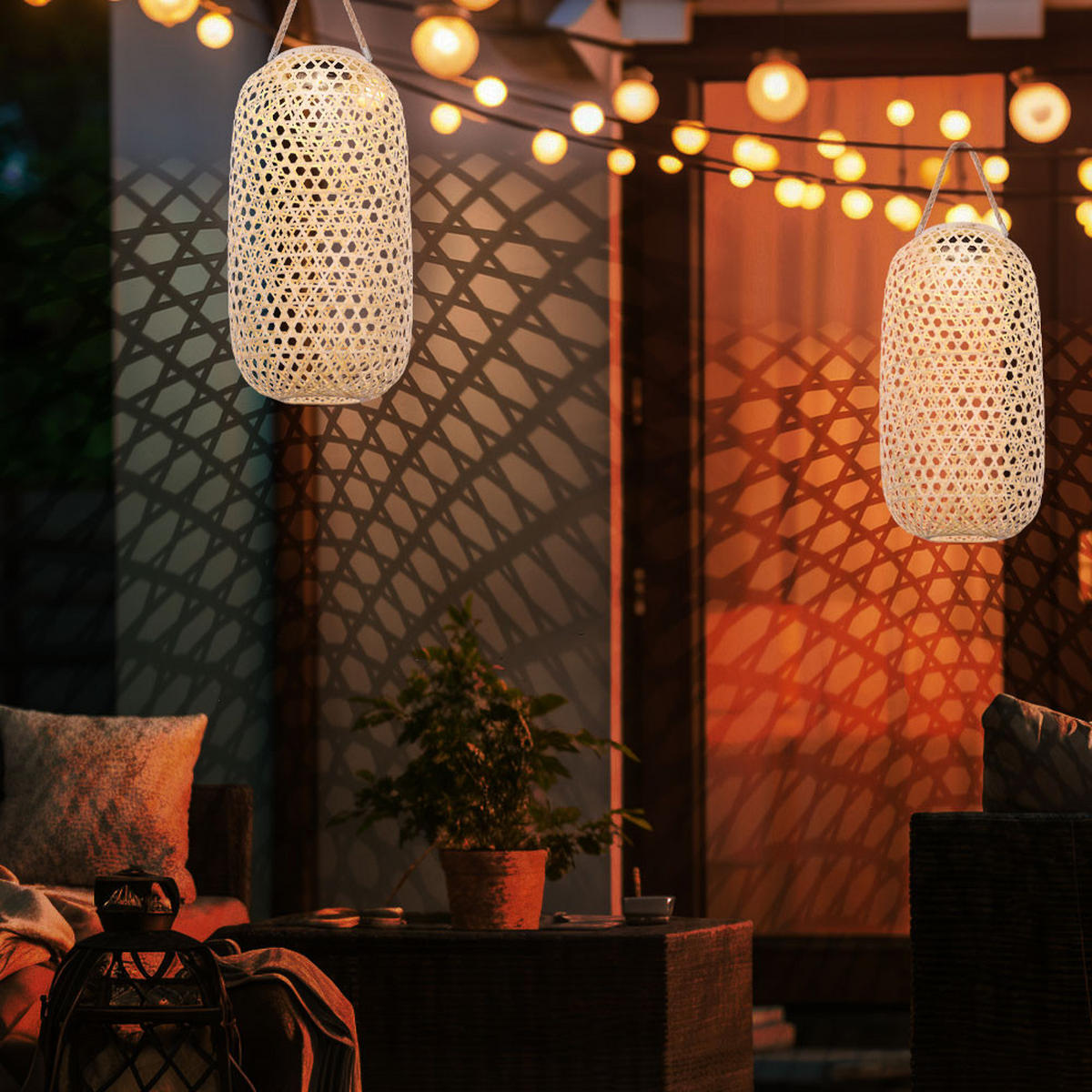 LED Stehleuchte Bambus Braun - Braun, Holz (22.5/22.5/56.5cm) - Globo Lighting