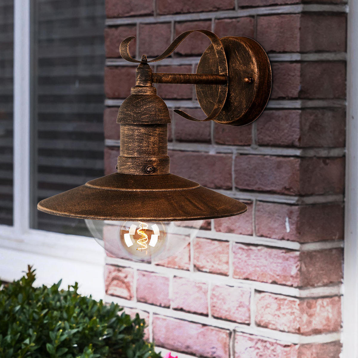 LED WANDLEUCHTE Amrum Schwarz Gold - Braun, Metall (27.2/24/25.6cm)