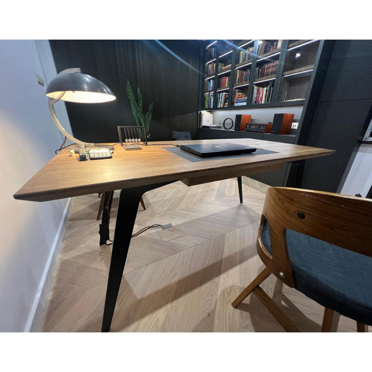 SCHREIBTISCH aus Eiche auf Metallbeine VITA III - Eichefarben, Holz (80/160/75cm) - Rawood Furniture