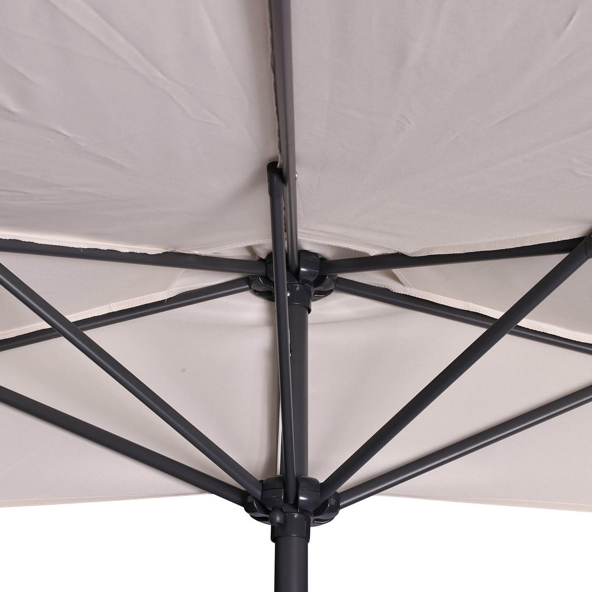 SONNENSCHIRM Beige 270/135/245 cm - Beige, Metall (270/135cm) - Mobili Rebecca