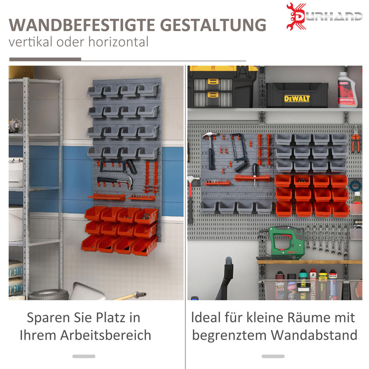 WERKZEUGWAND PP, Rot - Rot, Kunststoff (22/95/54cm) - DURHAND